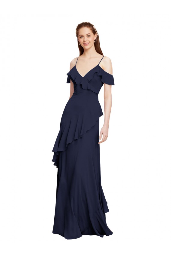 Sleeveless Off the Shoulder Chiffon A-Line Formal Dresses / Bridesmaid Dresses Brighton