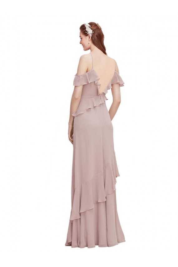 Sleeveless Off the Shoulder Chiffon A-Line Formal Dresses / Bridesmaid Dresses Brighton