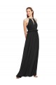 Sleeveless Black Halter Neck Keyhole Back Soft Chiffon Sheath Bridesmaid Dress Brighton