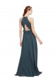 Sleeveless Black Halter Neck Keyhole Back Soft Chiffon Sheath Bridesmaid Dress Brighton
