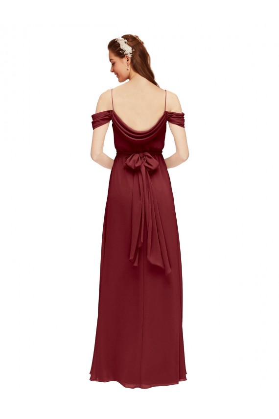 Sleeveless Off the Shoulder Soft Chiffon Sheath Formal Dress / Bridesmaid Dress Brighton