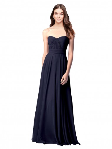 Sleeveless Sweetheart Open Back Soft Chiffon A-Line Evening Dress / Bridesmaid Dress Brighton