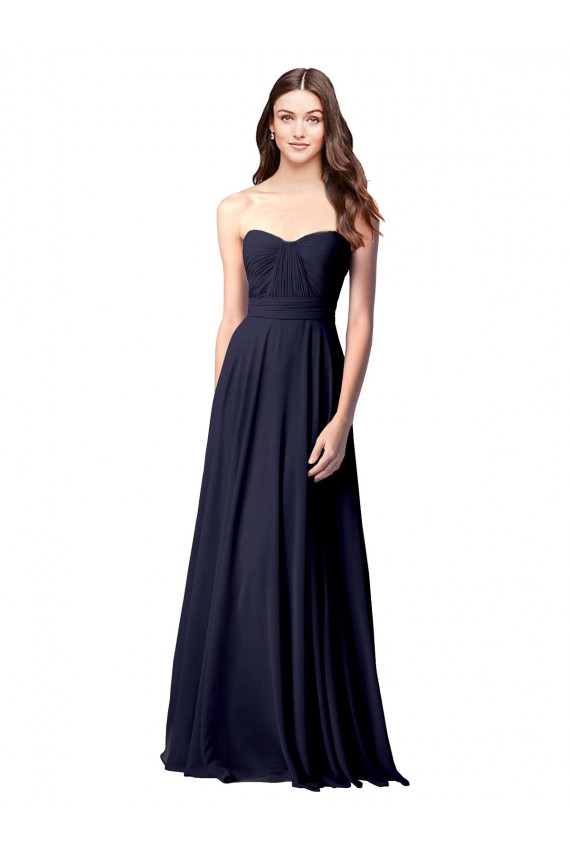 Sleeveless Sweetheart Open Back Soft Chiffon A-Line Evening Dress / Bridesmaid Dress Brighton
