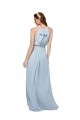Sleeveless Royal Blue High Neck Soft Chiffon A-Line Bridesmaid Dress Brighton