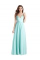 Sleeveless V-Neck V-Back Soft Chiffon & Satin A-Line Bridesmaid Dress Brighton