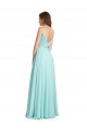 Sleeveless V-Neck V-Back Soft Chiffon & Satin A-Line Bridesmaid Dress Brighton