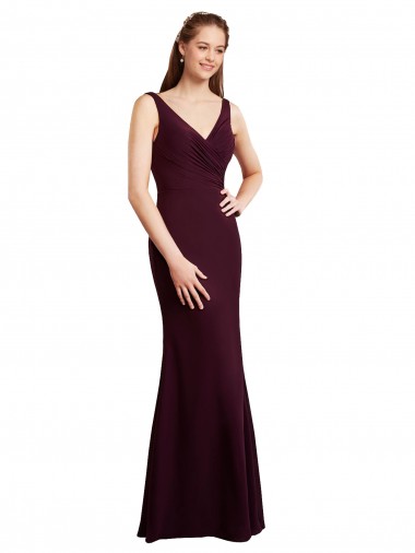 Sleeveless V-Neck Low Back Soft Chiffon Mermaid Bridesmaid Dress Brighton