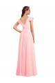 Cap Sleeves V-Neck V-Back Chiffon A-Line Bridesmaid Dress / Evening Gowns Brighton