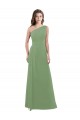 Sleeveless Seagrass One Shoulder Soft Chiffon A-Line Bridesmaid Dress Brighton