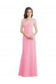 Sleeveless Barely Pink One Shoulder Chiffon A-Line Bridesmaid Dress Brighton
