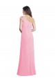 Sleeveless Barely Pink One Shoulder Chiffon A-Line Bridesmaid Dress Brighton