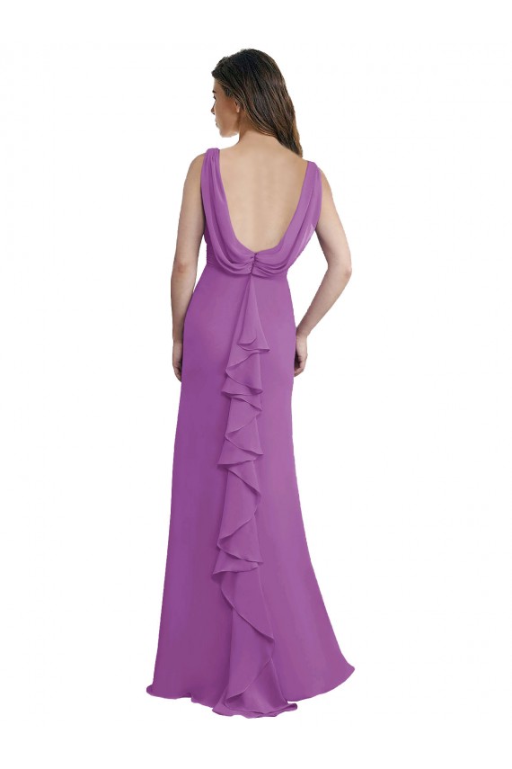 Sleeveless Dahlia V-Neck Low Back Soft Chiffon A-Line Bridesmaid Dress Brighton