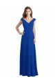 Sleeveless Royal Blue V-Neck Chiffon A-Line Bridesmaid Dress / Evening Dress Brighton