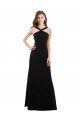 Sleeveless Black Halter Neck Open Back Soft Chiffon A-Line Bridesmaid Dress Brighton