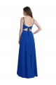 Sleeveless Royal Blue Spaghetti Straps Open Back Soft Chiffon A-Line High Low Bridesmaid Dress Brighton