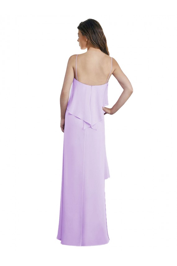 Sleeveless Spaghetti Straps Low Back Chiffon A-Line Bridesmaid Dress / Evening Dress Brighton