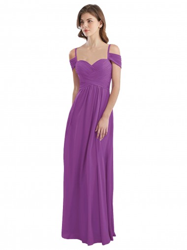 Cold Shoulder Sweetheart Soft Chiffon A-Line Bridesmaid Dress Brighton