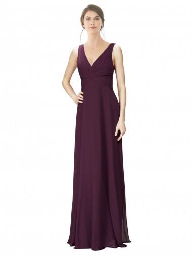 Sleeveless V-Neck Soft Chiffon & Lace A-Line Bridesmaid Gown Brighton
