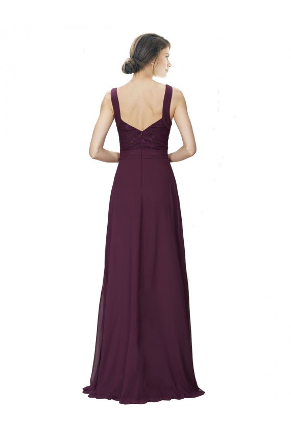 Sleeveless V-Neck Soft Chiffon & Lace A-Line Bridesmaid Gown Brighton
