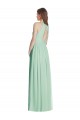 Sleeveless Halter Neck Open Back Soft Chiffon A-Line Semi Formal Evening Dress / Bridesmaid Dress Brighton