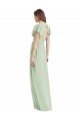 Flutter Sleeves V-Neck Open Back Soft Chiffon Trumpet Bridesmaid Dress Brighton