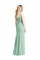 Sleeveless V-Neck Tie Back Soft Chiffon Trumpet Bridesmaid Dress Brighton