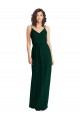 Sleeveless Ever Green V-Neck Low Back Soft Chiffon A-Line Semi Formal Evening Dress / Bridesmaid Dress Brighton