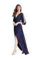 Sleeveless V-Neck Tie Back Soft Chiffon Trumpet Semi Formal Evening Dress / Bridesmaid Dress Brighton