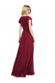 Flutter Sleeves V-Neck Lxue Chiffon A-Line Bridesmaid Dress Brighton