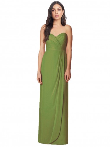 Sleeveless Olive Green Sweetheart Soft Chiffon Trumpet Bridesmaid Dress Brighton