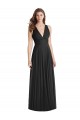 Sleeveless Black V-Neck Criss Cross Back Soft Chiffon A-Line Bridesmaid Dress Brighton