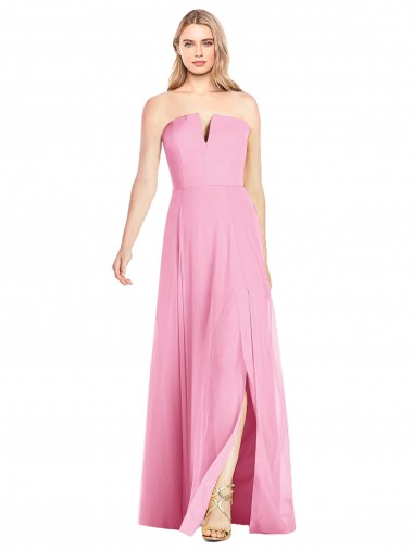 Sleeveless V-Neck Soft Chiffon Trumpet Semi Formal Evening Dress / Bridesmaid Dress Brighton