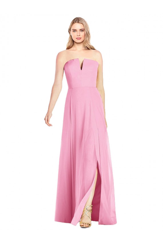 Sleeveless V-Neck Soft Chiffon Trumpet Semi Formal Evening Dress / Bridesmaid Dress Brighton