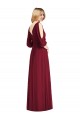 Bell Sleeves V-Neck V-Back Soft Chiffon Trumpet Formal Dress / Bridesmaid Dress Brighton