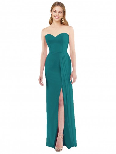 Sleeveless Hunter Sweetheart Soft Chiffon Trumpet Bridesmaid Dress Brighton