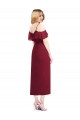 Cold Shoulder Salmon Spaghetti Straps Soft Chiffon Trumpet High Low Bridesmaid Dress Brighton