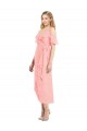 Cold Shoulder Salmon Spaghetti Straps Soft Chiffon Trumpet High Low Bridesmaid Dress Brighton