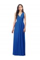 Sleeveless Royal Blue V-Neck V-Back Soft Chiffon A-Line Semi Formal Evening Dress / Bridesmaid Dress Brighton
