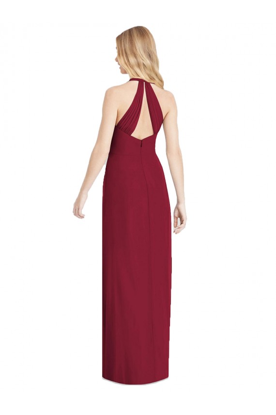 Sleeveless Halter Neck Soft Chiffon Trumpet Formal Evening Gown / Bridesmaid Dress Brighton