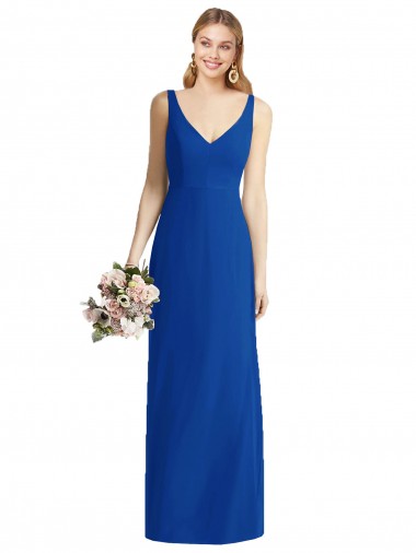 Sleeveless Royal Blue Sweetheart Soft Chiffon Mermaid Bridesmaid Dress Brighton