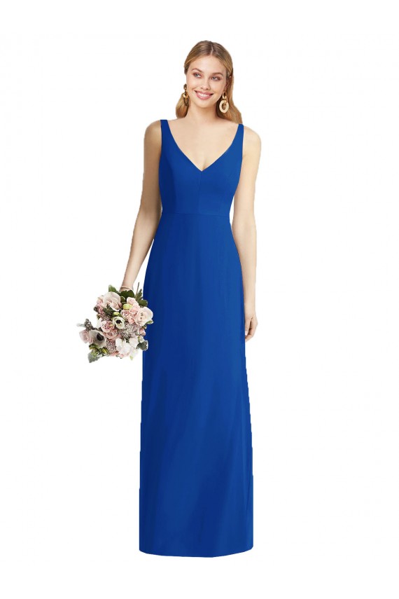 Sleeveless Royal Blue Sweetheart Soft Chiffon Mermaid Bridesmaid Dress Brighton