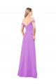 Sleeveless Violet Off the Shoulder Soft Chiffon A-Line Bridesmaid Dress Brighton