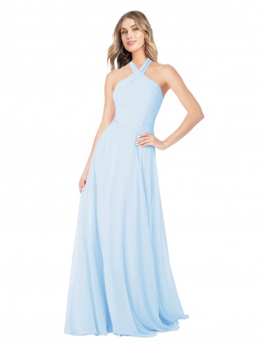 Sleeveless Halter Neck Chiffon A-Line Bridesmaid Dress / Evening Gowns Brighton