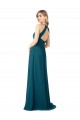 Sleeveless High Neck Open Back Soft Chiffon A-Line Bridesmaid Dress Brighton