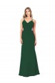 Sleeveless Dark Green V-Neck Soft Chiffon A-Line Bridesmaid Dress Brighton