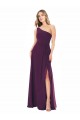 Sleeveless Grape One Shoulder Soft Chiffon A-Line Formal Dress / Bridesmaid Dress Brighton