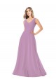 Sleeveless V-Neck Soft Chiffon A-Line Bridal Party Dress Brighton