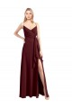 Sleeveless Spaghetti Straps Low Back Chiffon A-Line Bridesmaid Dress Brighton