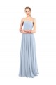 Sleeveless Light Sky Blue Spaghetti Straps Low Back Soft Chiffon A-Line Bridesmaid Dress Brighton