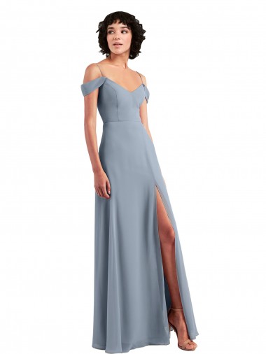 Sleeveless Off the Shoulder Chiffon A-Line Formal Dress / Bridesmaid Dress Brighton